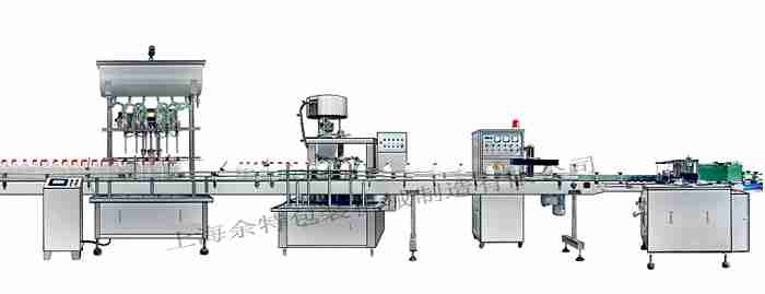 GZF-6L直列式裝機(jī)、自動鎖蓋機(jī)、鋁箔封口、糨糊貼標(biāo)灌裝線